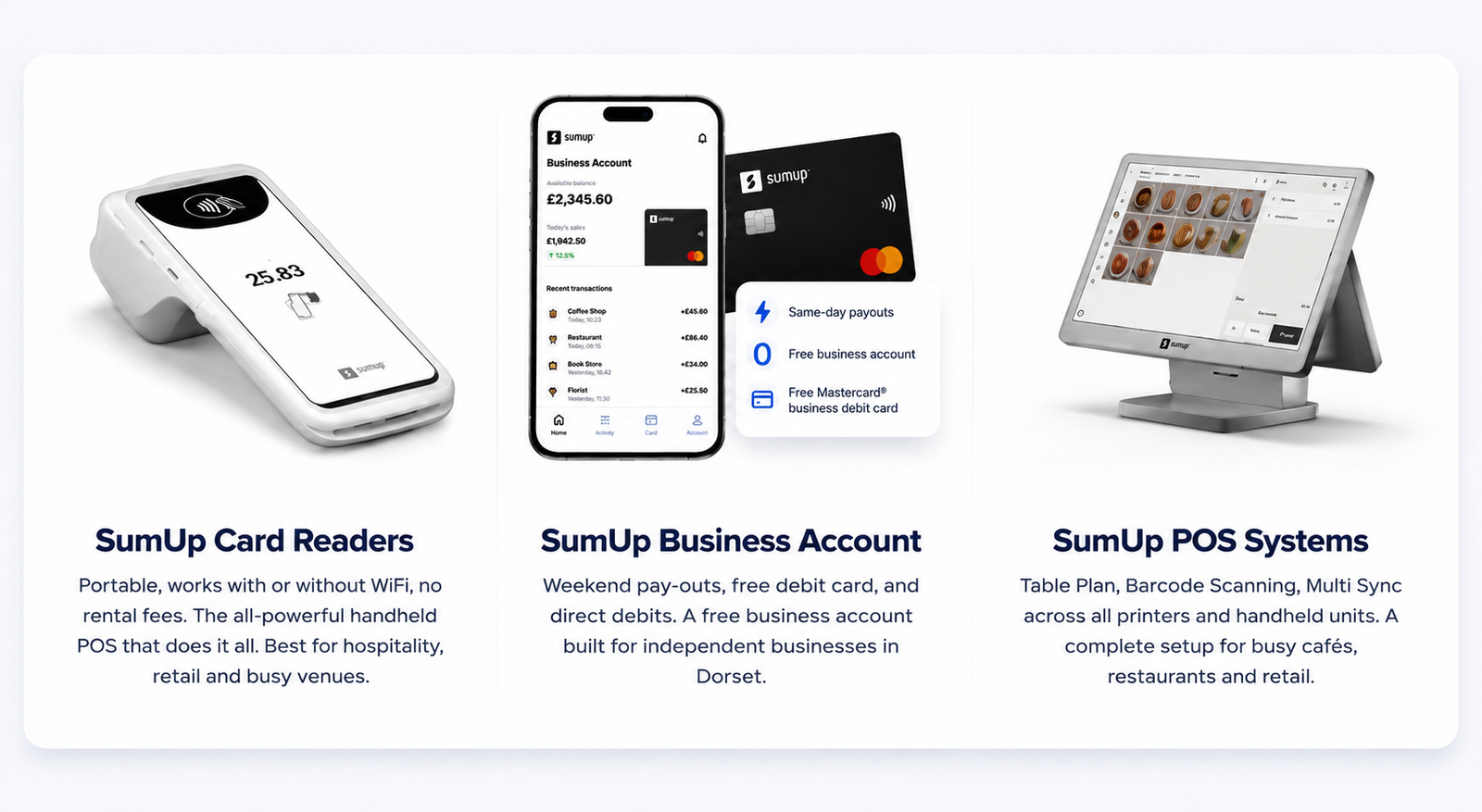 SumUp card reader, Business Account and POS system for Dorset businesses